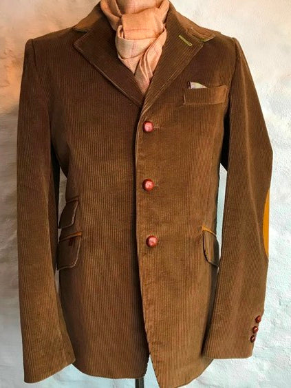 Anzug Sakko Leder Ellenbogen Cord Sakko Herren Braun Mit
