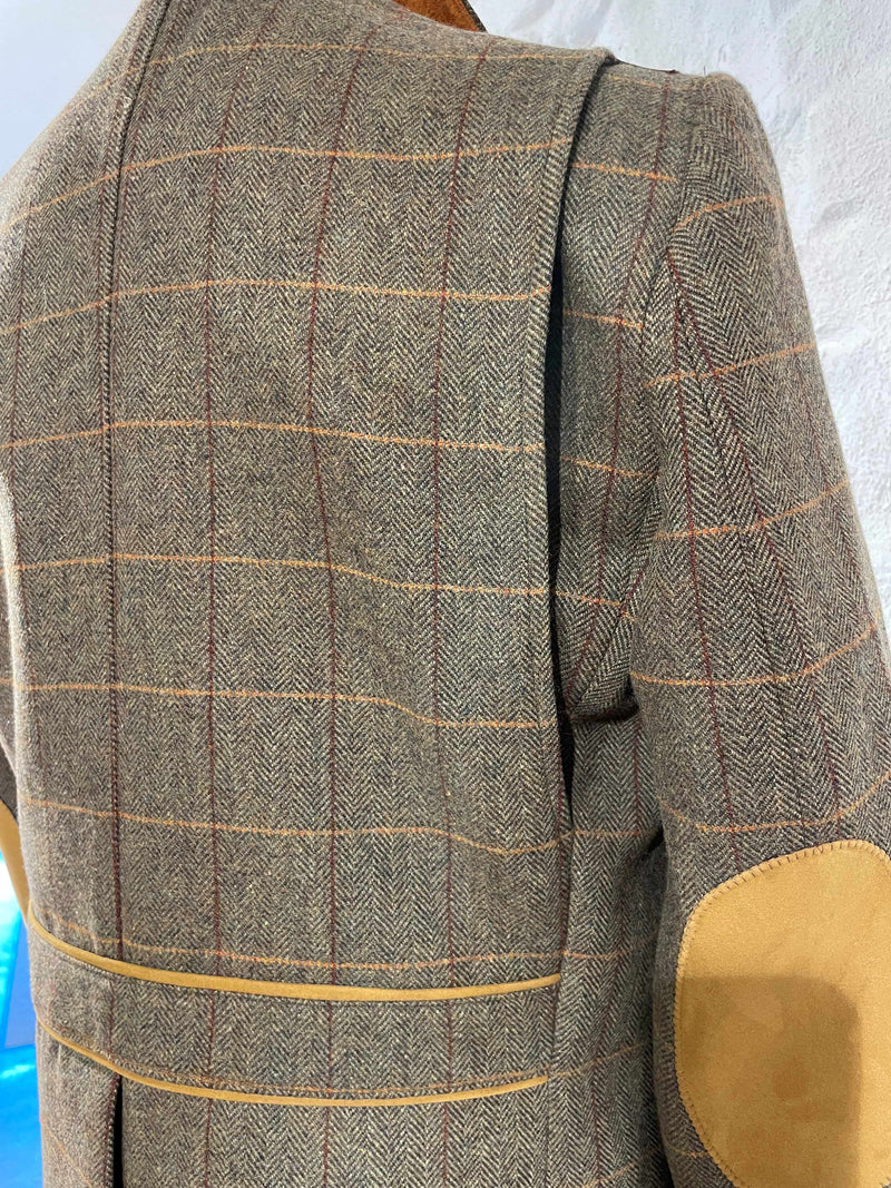 Fieldjacket Herren grün mit Karo aus deutschem Tweed