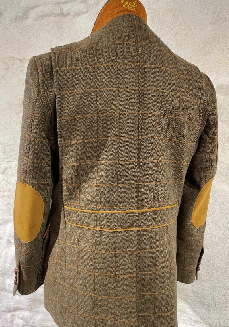 Fieldjacket Herren grün mit Karo aus deutschem Tweed