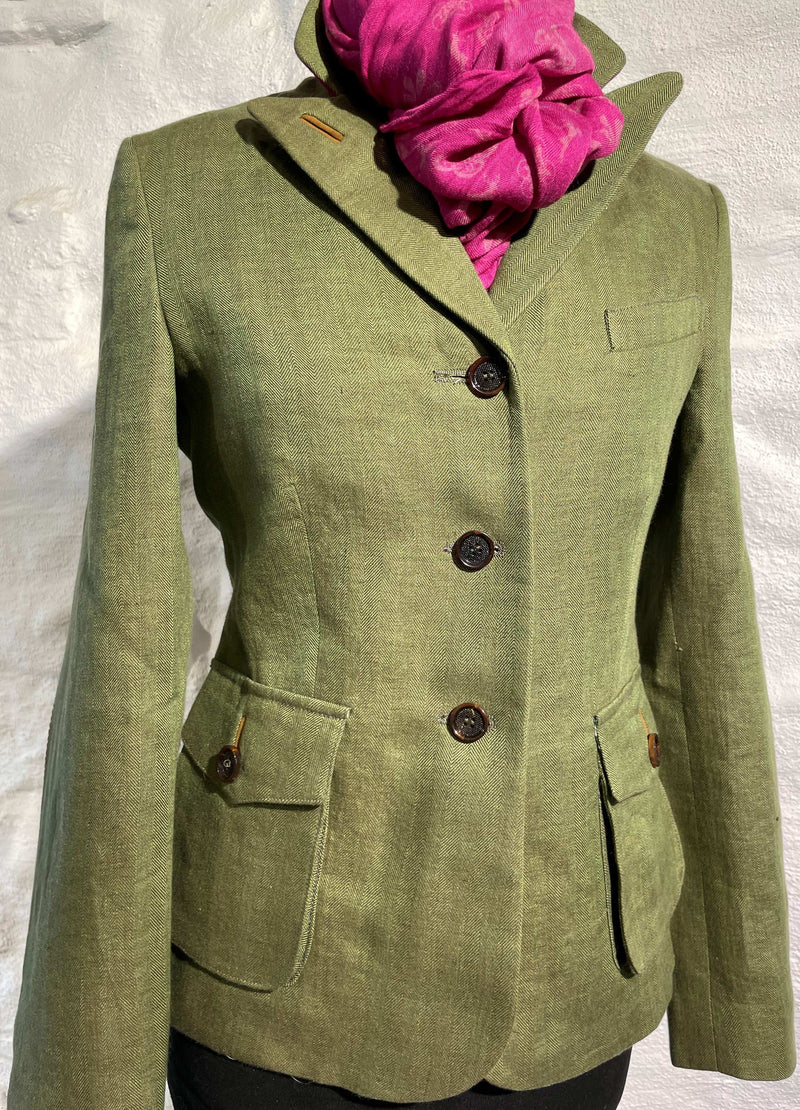 Leinen Blazer Damen grün