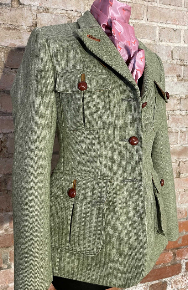 Damen Fieldjacket aus Fischgrat Tweed
