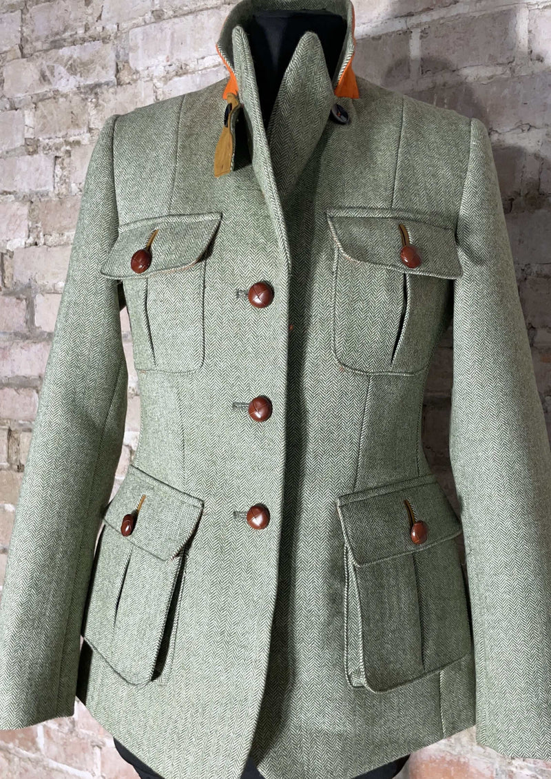 Damen Fieldjacket aus Fischgrat Tweed