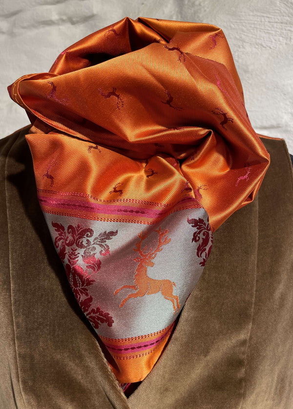 Langschal mit Hirschmotiv orange